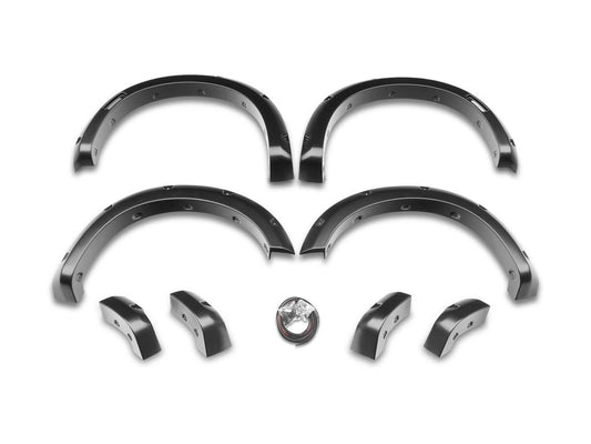 Pocket Style Fender Flares, Black, Front & Rear