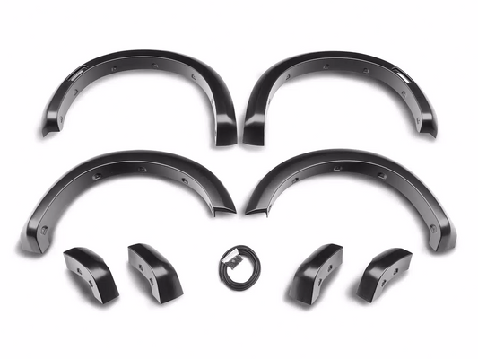 2.1" Extend-A-Fender Smooth Fender Flares, Black, Front & Rear