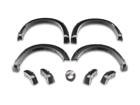 1.5" Pocket Style Fender Flares, Black, Front & Rear