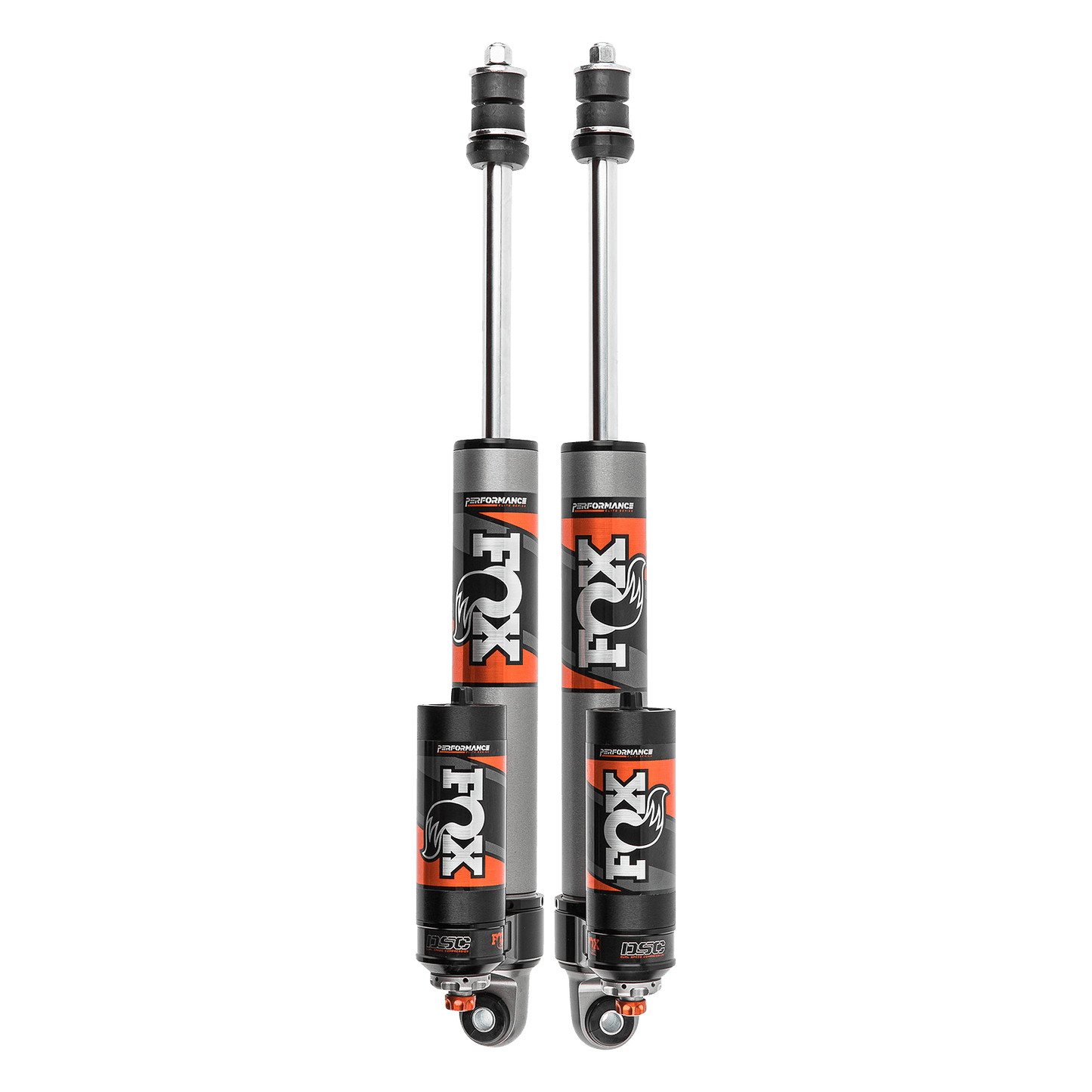 Kit: Rear FOX 2.5" Remote Reservoir Performance Elite, DSC, 6" Lift, Set of 2